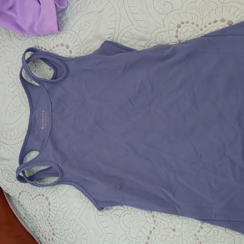 blue athleta strappy keyhole tank